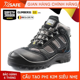 Giày bảo hộ lao động nam Jogger Climber S3 SRC da lộn bền bỉ, thoáng khí, chống nước, cấu tạo phi kim siêu nhẹ
