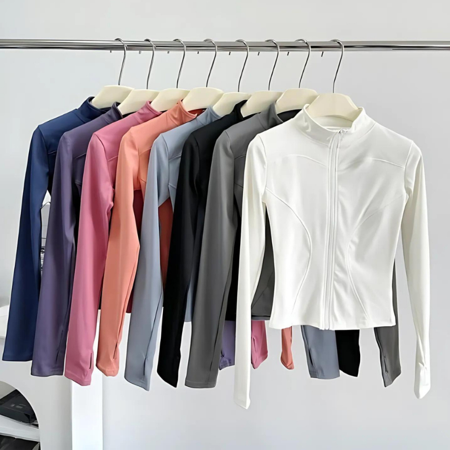 Áo Khoác Tập Gym Nữ, Áo Khoác Chống Nắng Dây Kéo Dài Thể Thao Yoga Ôm Sát Co Giãn Beyour Sport