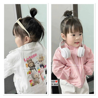 10-30kg [Hàng đẹp] Áo gió labubu cổ cao hot trend cho bé gái, áo khoác cho bé, áo gió cho bé gái