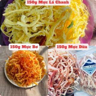COMBO Tam Đỉnh ShumaFood gồm: 150g Mực bơ tỏi, 150g mực hấp nước dừa, 150g khô Mực lá chanh