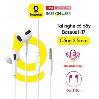 Tai nghe nhét tai jack cắm 3.5mm Baseus Encok H17 tích hợp micro chất liệu ABS siêu bền, dài 110cm