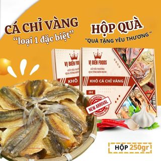 [Hộp Quà Tặng] Khô Cá Chỉ Vàng Vị Biển Hút Chân Không 250gr Quà Tặng Xuất Ngoại