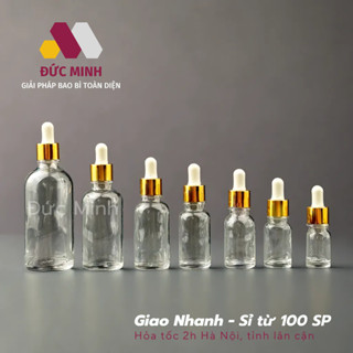 Lọ đựng serum thủy tinh trong nắp bóp trắng 5ml/10ml/15ml/20ml/30ml/50ml/100ml [Giá sỉ/lẻ]