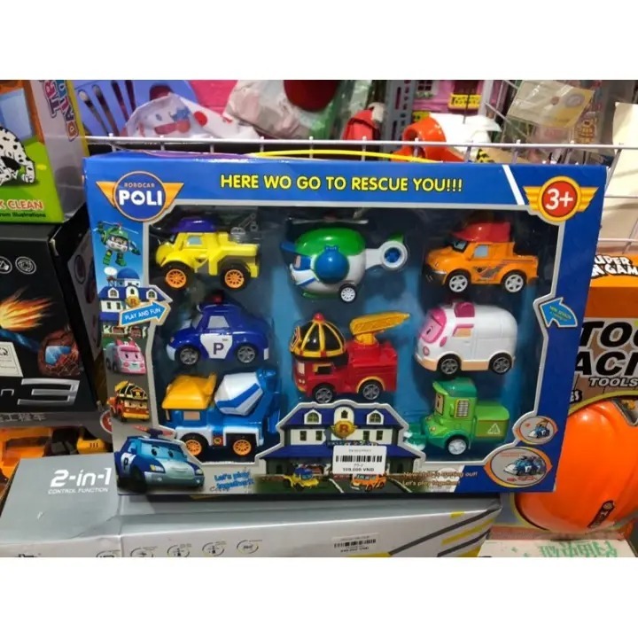 Bộ 8 xe trớn Robocar Poli ảnh thật