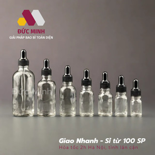 Lọ đựng serum thủy tinh trong nắp bóp đen 5ml/10ml/15ml/20ml/30ml/50ml/100ml [Giá sỉ/lẻ]