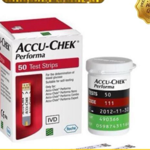 Que thử đường huyết accu check performa 50 (tặng 50 kim lấy máu-kim tròn chích lấy máu)