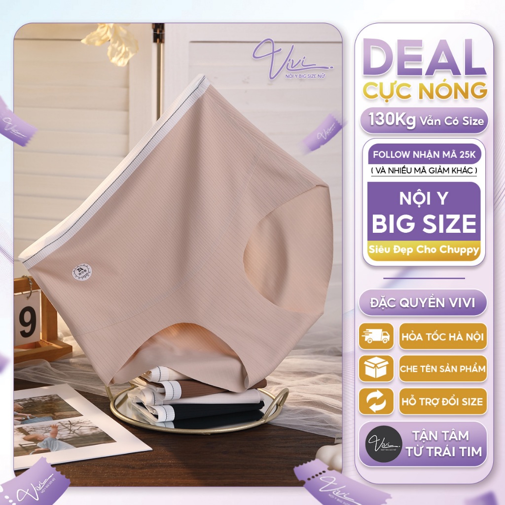  Quần lót nữ bigsize cạp cao vải cotton co dãn - Nội y big size nữ - Chất liệu siêu mát Size tới 100Kg - Mã N71 