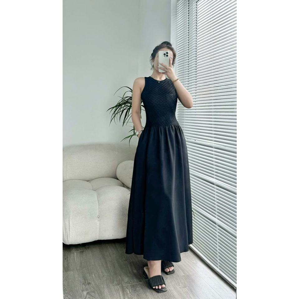 Vis Store - Đầm maxi dài sát nách body tùng xòe