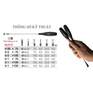 Tô vít bake 4 cạnh vessel No.610+1×150 (Japan)