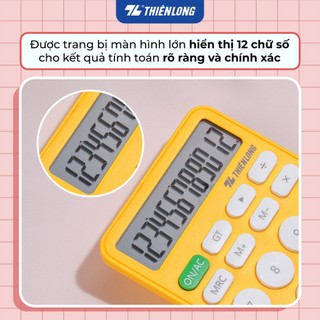 Máy tính văn phòng Thiên Long Flexio CAL-009 màu tươi sáng, màn hình LCD 12 số cải tiến, nhỏ gọn, có bảo hành
