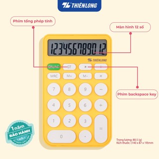 Máy tính văn phòng Thiên Long Flexio CAL-009 màu tươi sáng, màn hình LCD 12 số cải tiến, nhỏ gọn, có bảo hành