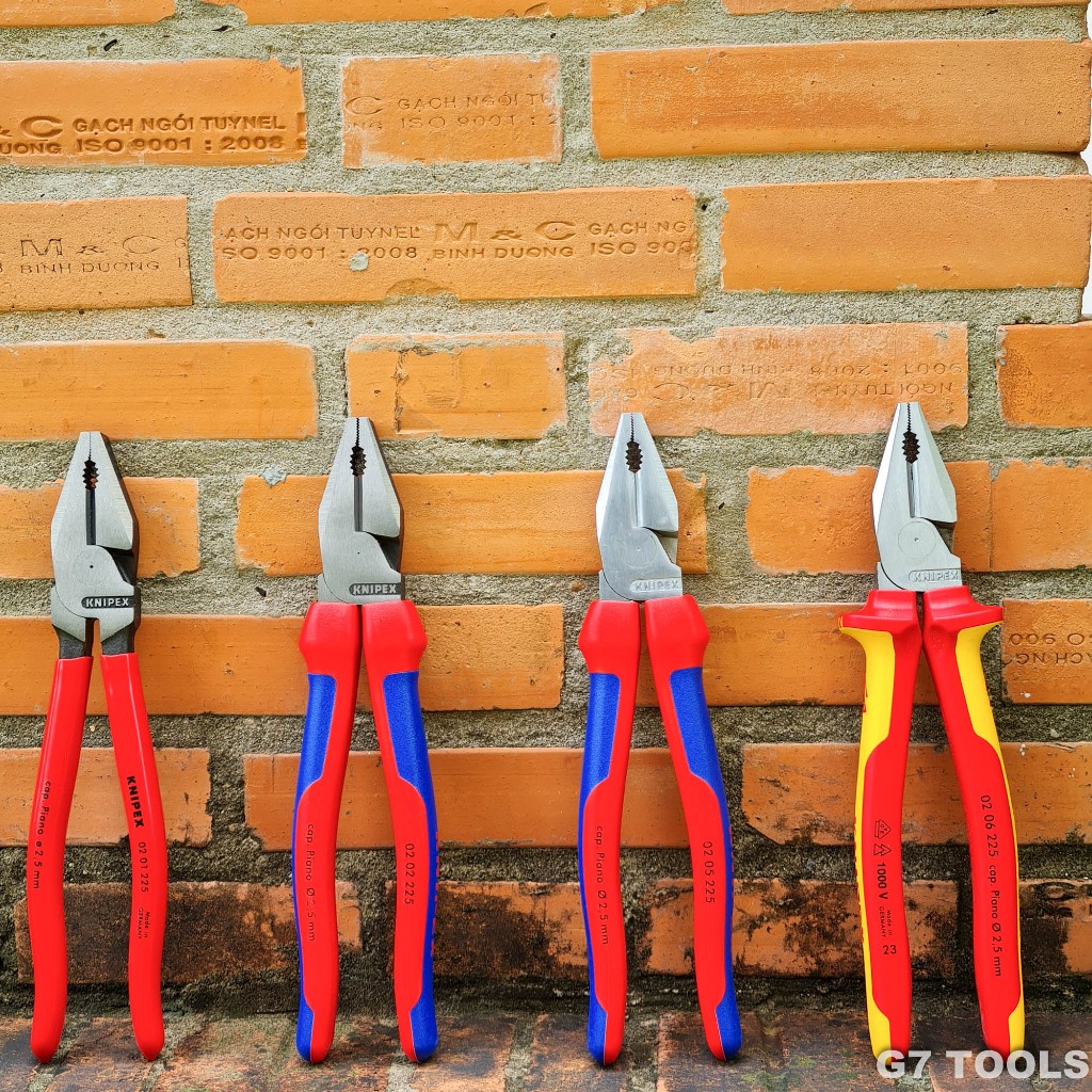 Kìm Đa Năng Knipex Dài 225mm Lưỡi Cắt 63HRC: 02 01 225/ 02 02 225/ 02 05 225/ 02 06 225/ 02 07 225