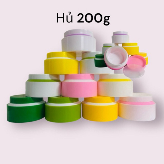 Hủ đựng kem 200g cổ viền đủ màu