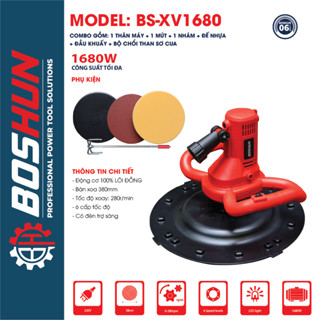 Máy Xoa Vữa Chát Tường BOSHUN BS-XV1680, Công Suất 1680W - 6 Tốc Độ - Xoa Vữa, Khuấy Sơn, Chà Nhám