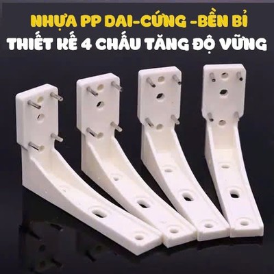 Ke Nhựa Đóng Tường , Ke Chữ L Đỡ Kệ 4 Chân Đinh Đóng Tường Thay Cho Khoan Tường