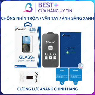  Kính Cường Lực Anank Iphone 15 14 13 12 11 X Chống Nhìn Trộm Ánh Sáng Xanh Nhám Nhật Bản Promax Pro 