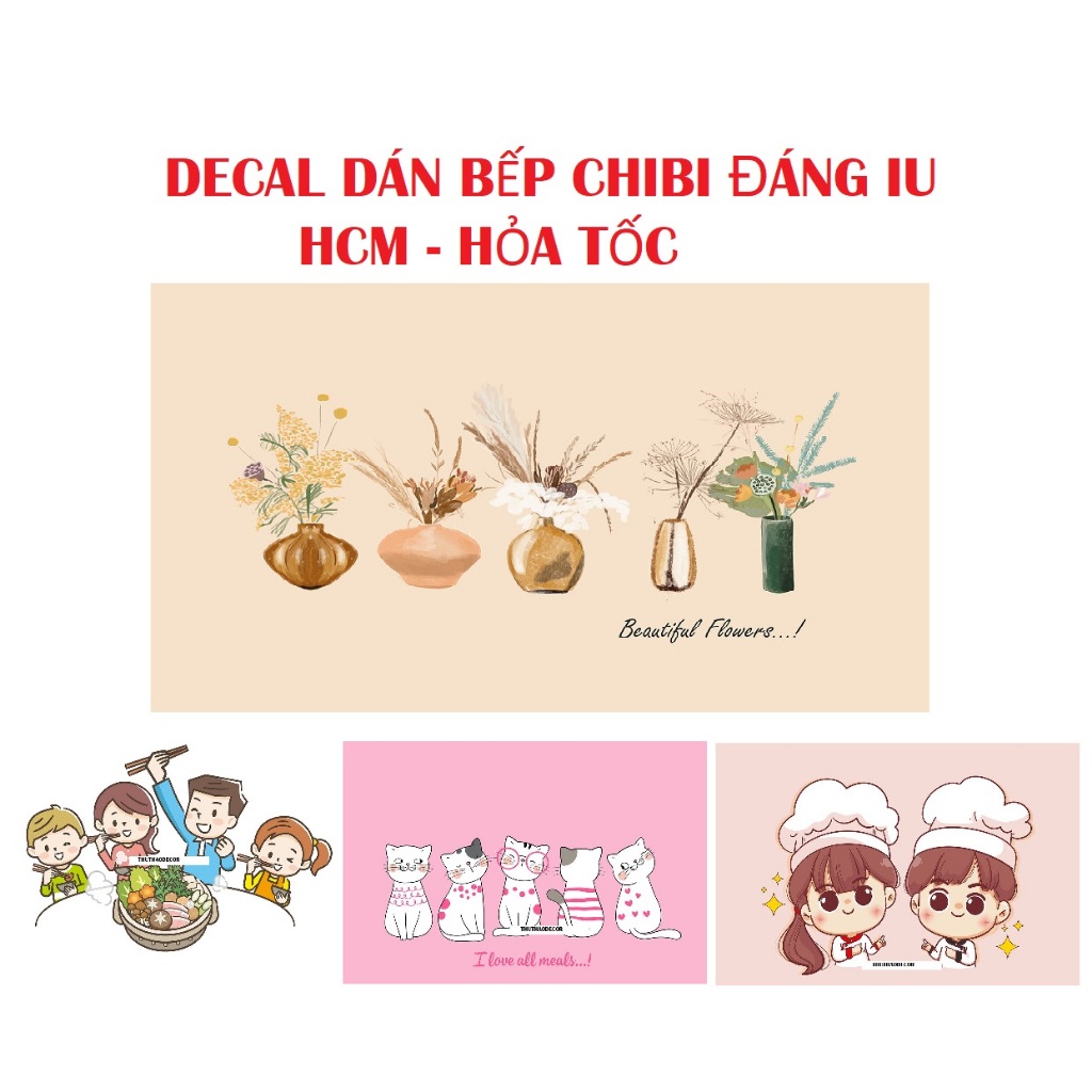 Decal DÁN BẾP TRANG TRÍ (NHIỀU MẪU) - THUTHAODECOR