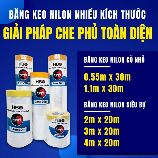 Nilon che bụi, băng keo nilon che sơn, màng nilon che nội thất 1,1m*30m