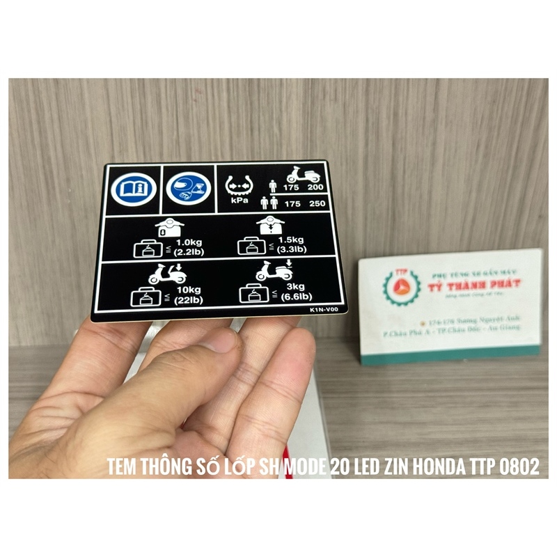Tem thông số SH Mode 20 , 21 đèn Led ( 1 miếng )