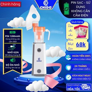 Máy xông khí dung cầm tay CHIDO 2024 - Pin 1200mAh không cần cắm điện, tiếng ồn nhỏ - bảo hành 2 năm công nghệ Nhật Bản