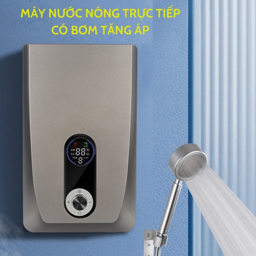  Máy nước nóng trực tiếp có bơm tăng áp. Máy nước nóng DSK- 55 Bình nóng lạnh trực tiếp tắm ngay không chờ lâu. 