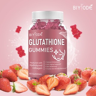 [24h] Kẹo dẻo BIYODE glutathione dưỡng trắng chống lão hóa, sáng da vitamin C vitamin E nâng cao miễn dịch, bổ sung