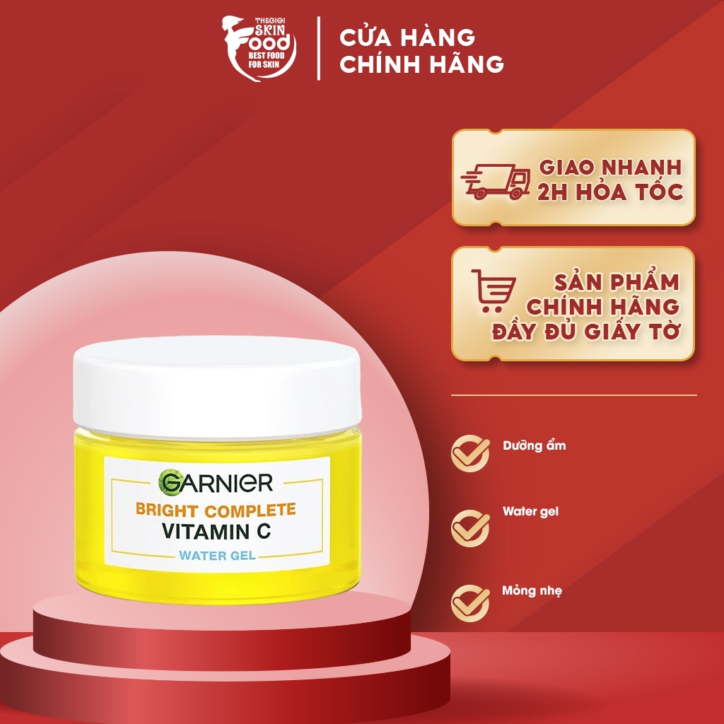 Gel Dưỡng Ẩm Hỗ Trợ Sáng Da Garnier Bright Complete Vitamin C Water-gel 50ml