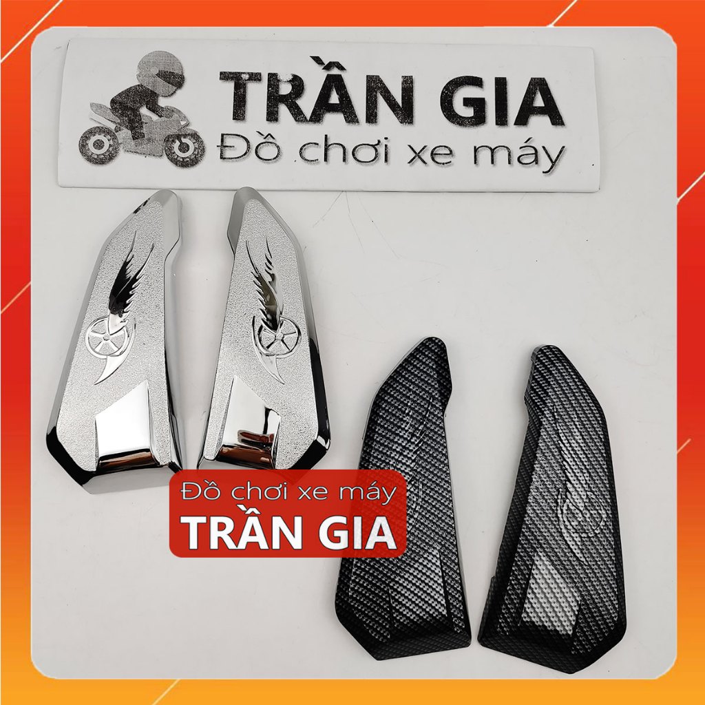 Ốp gác để chân sau nhỏ xe Sh 350i Sh350 Sh350i 350 năm 2022 2023 2024 xi inox carbon cacbon - phụ ki