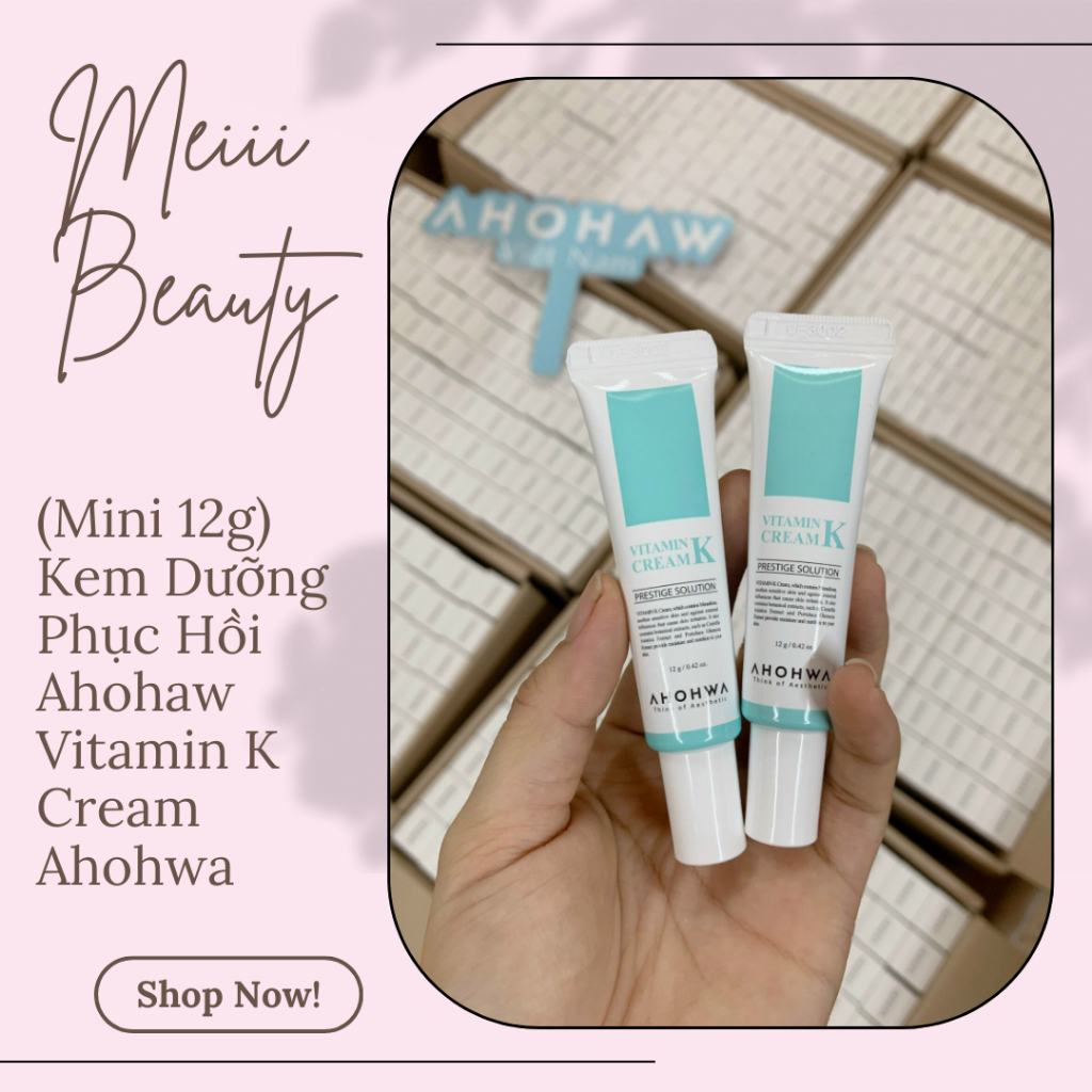 (Mini 12g) Kem Dưỡng Phục Hồi Ahohaw Vitamin K Cream Ahohwa