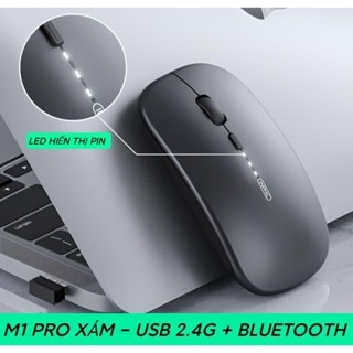 Chuột Bluetooth không dây tự sạc pin TEKKIN M1P ko tiếng click sạc 1 lần dùng 8 tuần cho máy tính