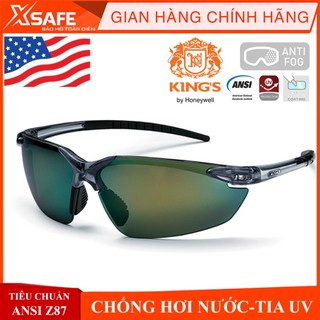 Kính bảo hộ Kings KY715 tròng tráng gương vàng chống chói, chống tia UV hiệu quả, dùng trong lao động, đi xe máy