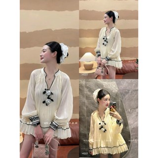 Set bộ thiết kế siêu xinh cho nàng chụp ảnh, set áo chất tơ ánh kim dập ly mix quần đùi tapta kèm tag hoa - NHÃ UYÊN