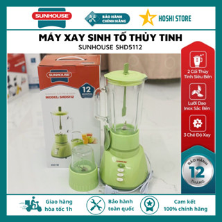 {BẢO HÀNH 12 THÁNG} Máy xay sinh tố thủy tinh SUNHOUSE SHD5112 đa chức năng, xay rau củ quả, sinh tố