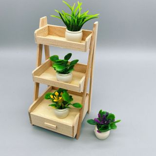 Chậu cây mini trang trí nhà mô hình, tiểu cảnh, dollhouse, nhà que kem handmade