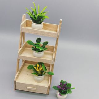 Chậu cây mini trang trí nhà mô hình, tiểu cảnh, dollhouse, nhà que kem handmade