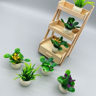 Chậu cây mini trang trí nhà mô hình, tiểu cảnh, dollhouse, nhà que kem handmade