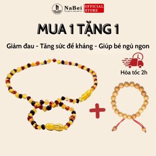 Vòng Tay Hổ Phách Cho Bé Cam Kết Hàng Chuẩn 100% Tự Nhiên NB19 - Phong Thủy NaBei 