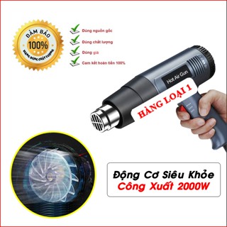 Máy khò nhiệt màng co 2000W cầm tay, máy khò hơi nóng bọc giỏ quà, dán decal, đóng seal điện thoại