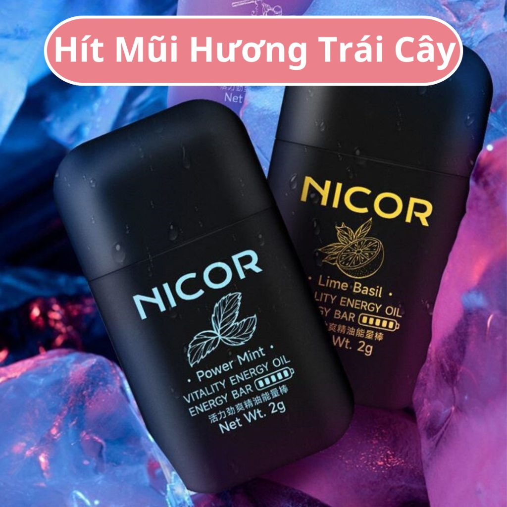 Ống Hít Mũi Nicor Thảo Dược Thông Mũi Hương Thơm The Mát Giúp Giảm Ngạt Mũi Viêm Xoang Làm Sạch Mũi