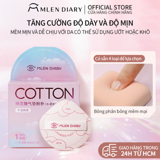 Mlen Diary Bọt phấn bông mềm mại không hút kem nền, phấn phủ, bột tạo lớp trang điểm đa năng cho trạng điểm khô và ẩm