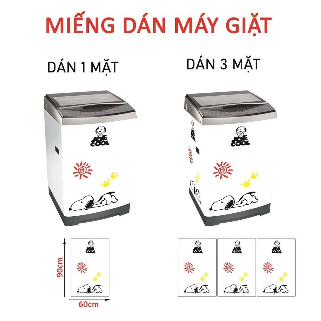 Decal dán máy giặt - SCOOPY LƯỜI - Decal chống thấm nước