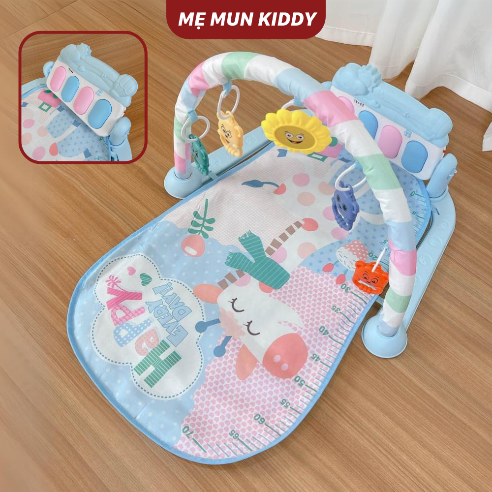 Thảm đàn cho bé nằm chơi có nhạc Piano mẫu hươu xanh 9BABY