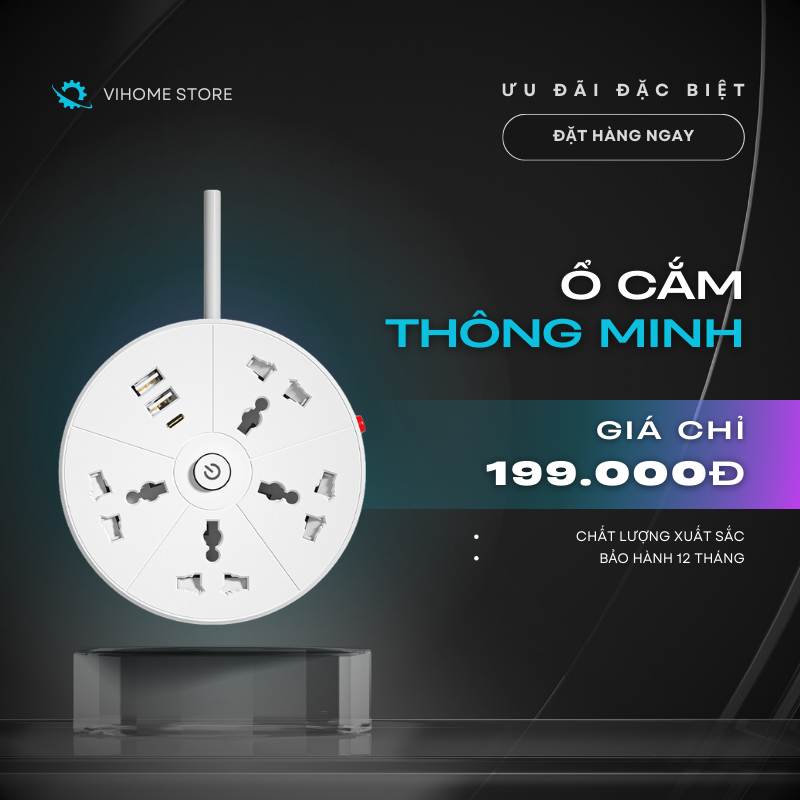 Ổ Cắm Điện Đa Năng Có Cổng Sạc Usb Và Type C Cuộn Tròn Thông Minh Bảo Vệ Dây Chống Giật Cao Cấp Hàng Tiêu Chuẩn