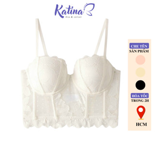 KTA86 Áo Bra Ren Kiểu Corset KATINA Dáng Dài KATINA Có Gọng Đệm Mỏng Push Up Nâng Ngực  Mix Đồ Cực Xinh