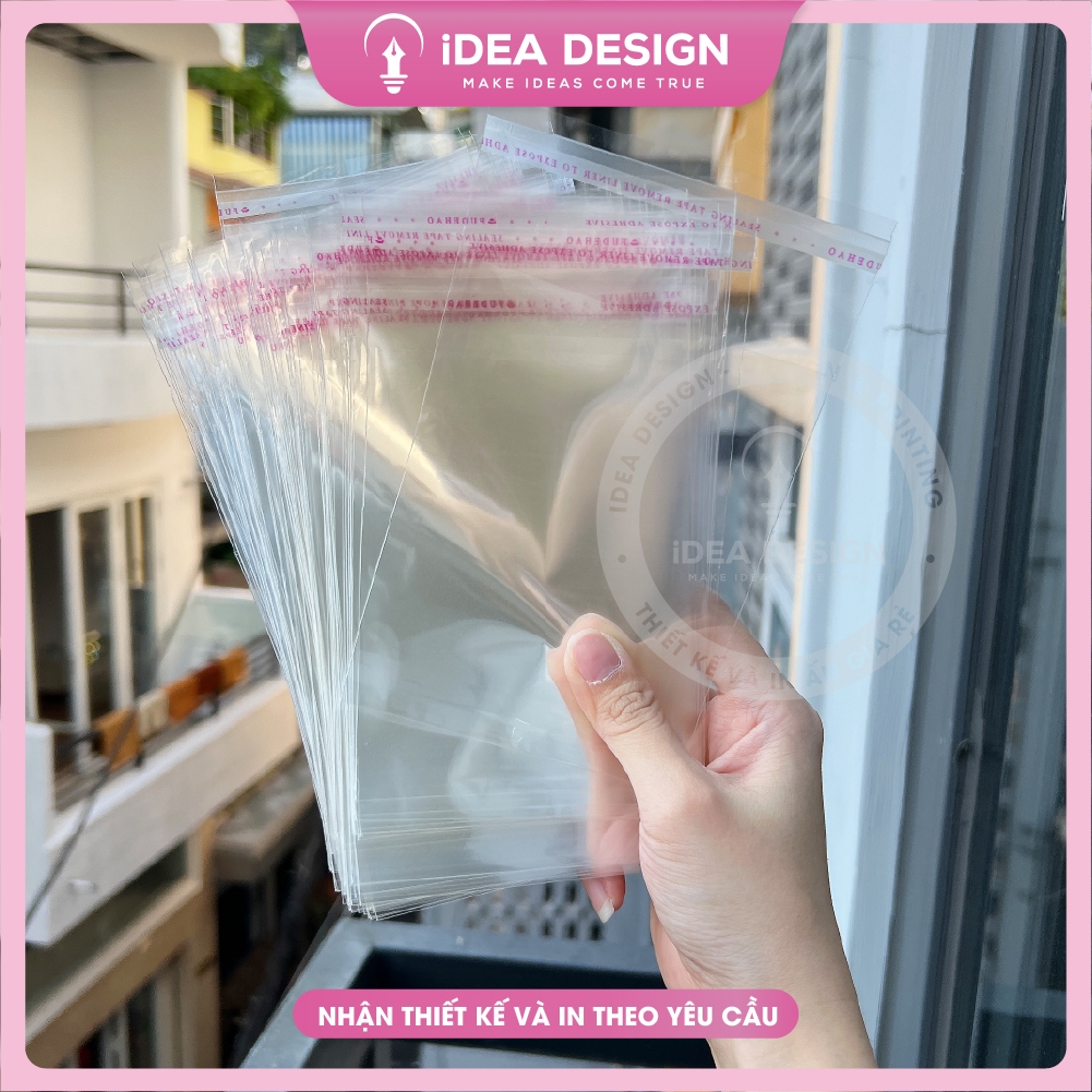 [ KHÔNG KÈM BÌA ] Túi kính, bọc kính đựng bìa Nailbox, bọc kiếng OPP có keo đựng buộc tóc Scrunchies - Bao kính 10x14cm