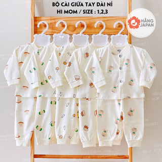 Bộ nỉ mỏng dài tay thu đông cho bé trai gái Xuất Hàn Cao Cấp Thương Hiệu Himom họa tiết ngẫu nhiên