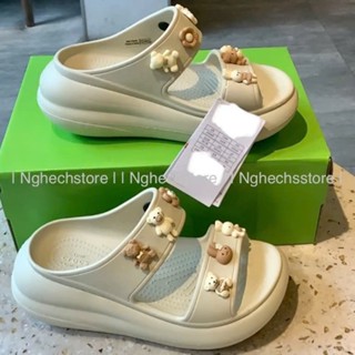 Dép Cross Đế Cao Classic Crush - Dép Crocs Nữ Êm Đế 7cm Tặng Kèm 14 Sticker Ngẫu Nhiên