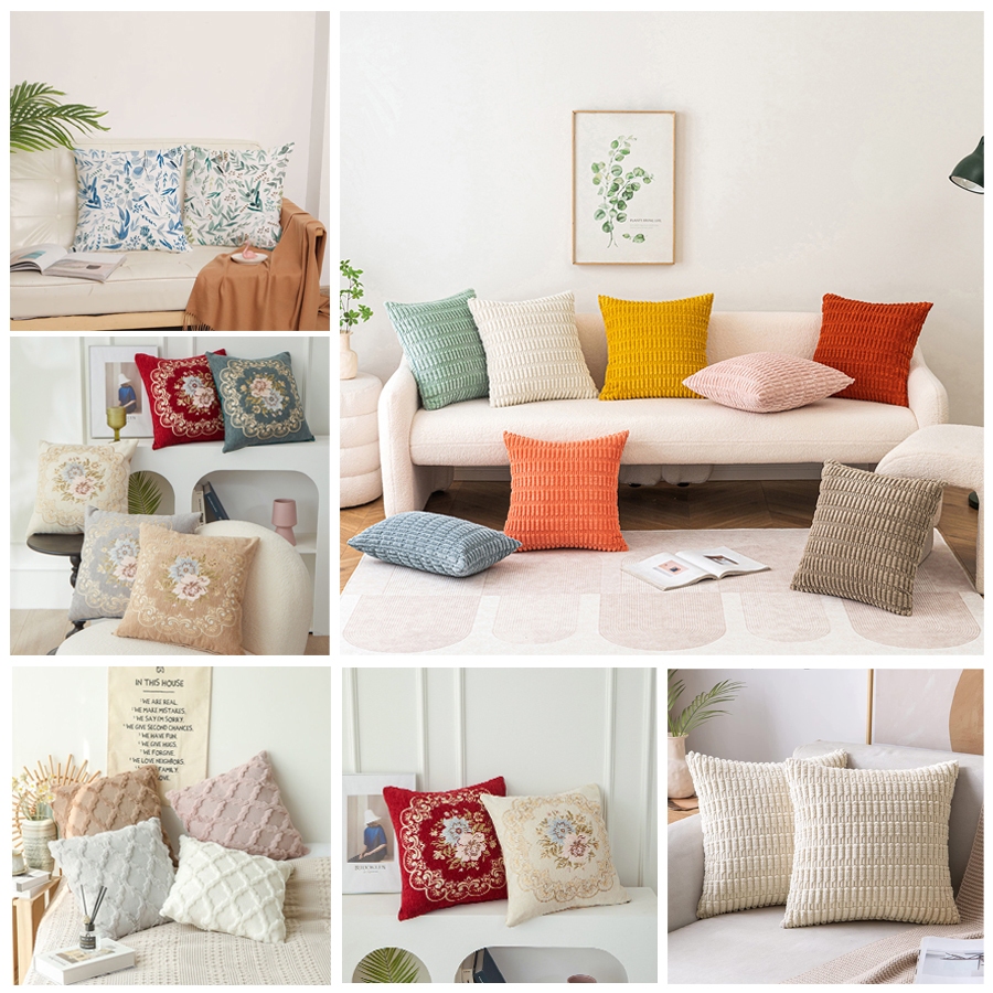 Vỏ gối vuông 45x45, vỏ gối sofa tựa lưng chất liệu nhung cao cấp decor, áo gối vuông