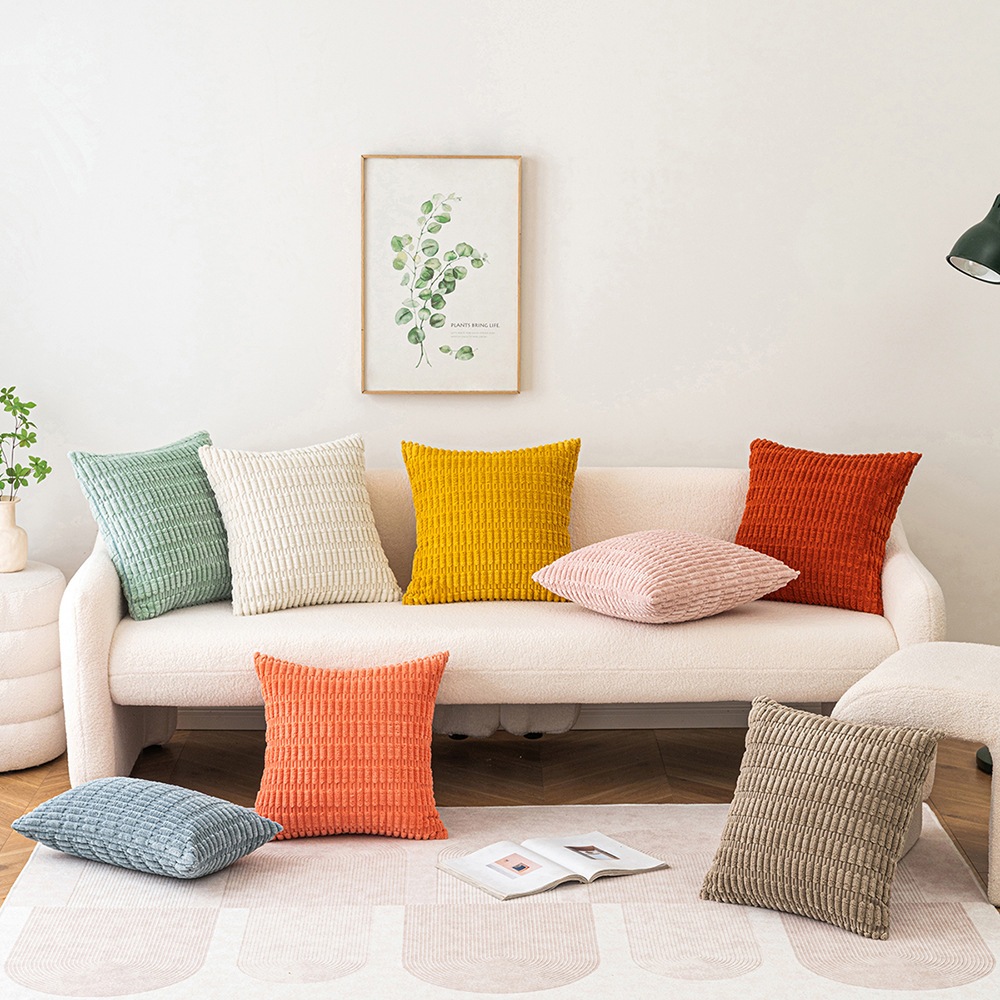 Vỏ gối vuông 45x45, vỏ gối sofa tựa lưng chất liệu nhung cao cấp decor, áo gối vuông