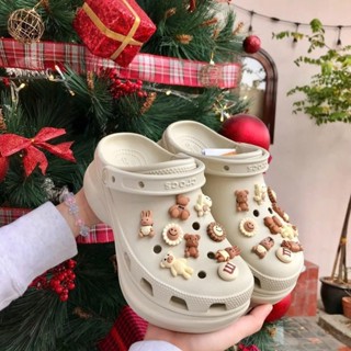 Dép Cross Đế Cao Platform Clog - Dép Crocs Nữ Siêu Êm Hot Trend 2024 Tặng Bộ Charm 3D